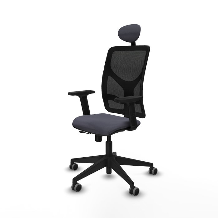 PIQUERAS Y CRESPO Silla de oficina Motilla con mecanismo Sincro/Traslack Gris oscuro y Negro