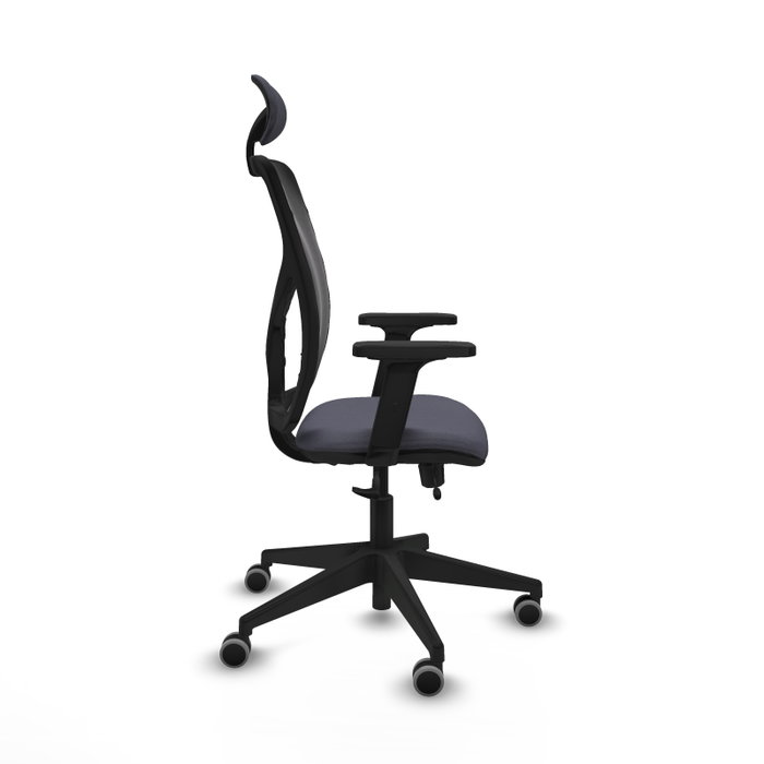 PIQUERAS Y CRESPO Silla de oficina Motilla con mecanismo Sincro/Traslack Gris oscuro y Negro