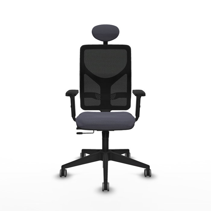 PIQUERAS Y CRESPO Silla de oficina Motilla con mecanismo Sincro/Traslack Gris oscuro y Negro
