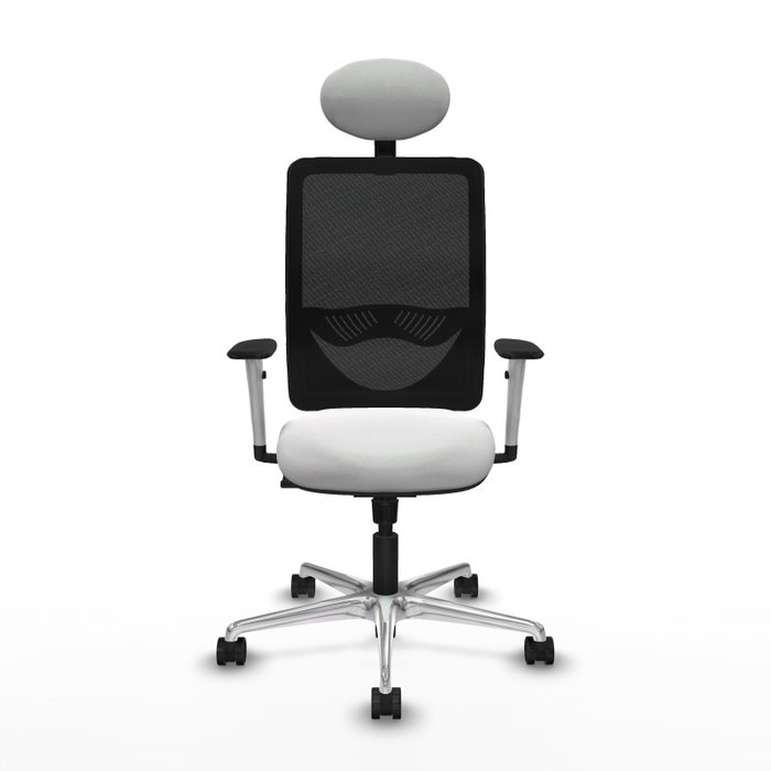 PIQUERAS Y CRESPO Silla de oficina Zulema con mecanismo Sincro, Tela Blanca y Malla Negra PIQUERAS Y CRESPO Silla de oficina Zulema con mecanismo Sincro, Tela Blanca y Malla Negra