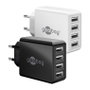 Goobay Adaptador de red USB A de 4 puertos, 30W, blanco