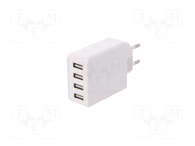 GOOBAY Cargador de red con 4 puertos USB, 30W, blanco GOOBAY Cargador de red con 4 puertos USB, 30W, blanco