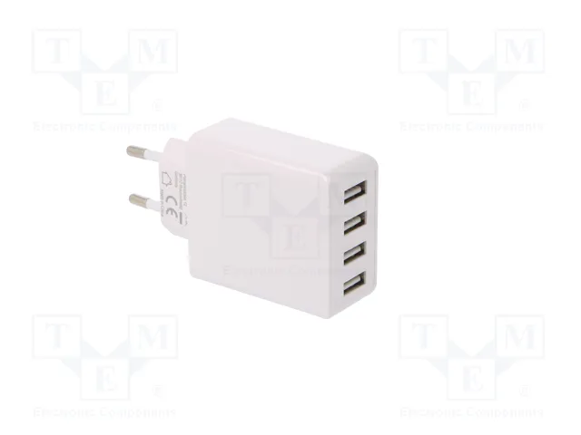 GOOBAY Cargador de red con 4 puertos USB, 30W, blanco GOOBAY Cargador de red con 4 puertos USB, 30W, blanco