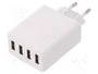 GOOBAY Cargador de red con 4 puertos USB, 30W, blanco