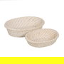 S/2 Bandeja Blanco Fibra Natural 29 X 22 X 7 cm