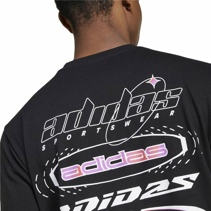 Camiseta de Manga Corta Hombre Adidas House Of Tiro Summer Graphic Negro