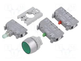 SPAMEL Interruptor de presión 22mm Verde con LED