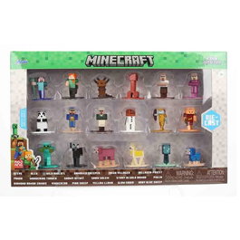 Minecraft Figuras Minifiguras de Metal, Set de 18 Figuras W13, Idioma Español y Portugués, Para Mayores de 36 Meses