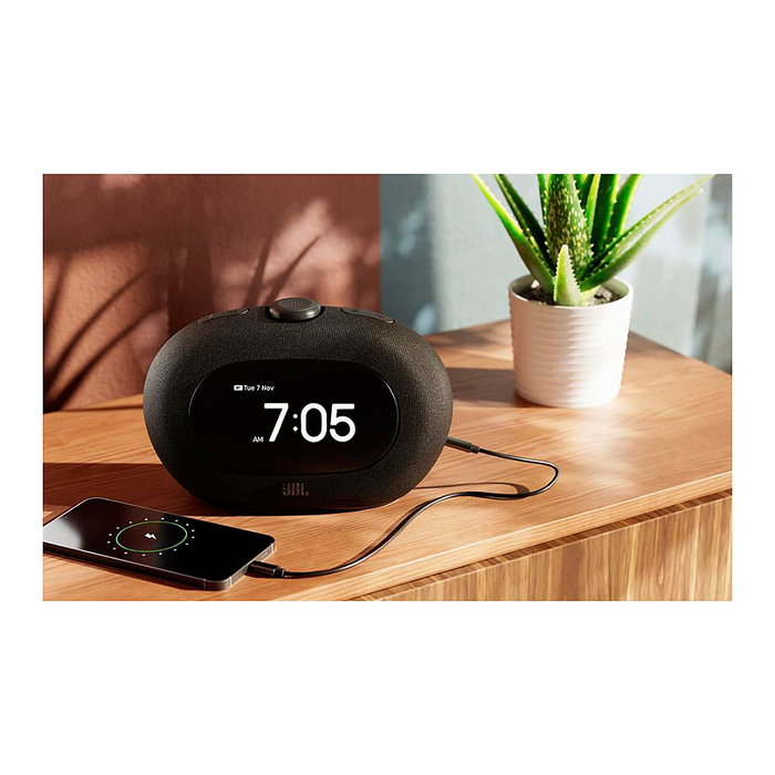 JBL Horizon 3 Reloj Despertador con Radio y Bluetooth, Altavoz para Música, Luz de Ambiente, Cargador USB, Negro, Modelo JBL Horizon 3