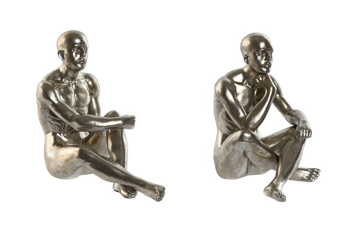 DKD Home Decor Figura Plateado Dorado Resina 13.5 x 22 x 19 cm (2 Unidades)