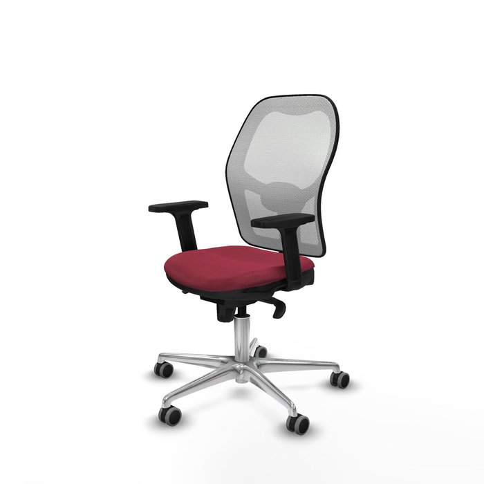 PIQUERAS Y CRESPO Silla de oficina Jorquera con mecanismo Sincro, Tela Granate y Malla Blanca PIQUERAS Y CRESPO Silla de oficina Jorquera con mecanismo Sincro, Tela Granate y Malla Blanca