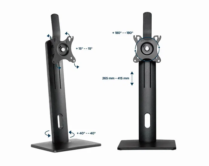 Gembird MS-D1-01 Soporte para Monitor de Escritorio Ajustable Negro Gembird MS-D1-01 Soporte para Monitor de Escritorio Ajustable Negro