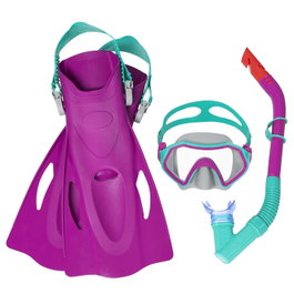 Crusader Set de Máscara, Snorkel con Tubo y Aletas para 7-14 Años