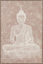 DKD Home Decor Cuadro Buda Marrón en Poliéster y Pino 80x120 cm