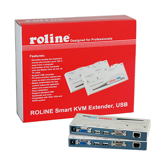 ROLINE Smart KVM Verlängerung über RJ-45 VGA USB