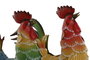 DKD Home Decor Figura de Metal Gallo Multicolor Pack de 2