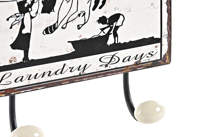 DKD Home Decor Perchero Pared Vintage Negro Blanco Metal 6 x 12 x 23 cm (4 Unidades) DKD Home Decor Perchero Pared Vintage Negro Blanco Metal 6 x 12 x 23 cm (4 Unidades)