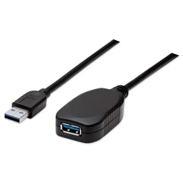 Manhattan Cable de Extensión Activo USB 3.2 Gen 1 (5 Gbps) USB A Macho a USB A Hembra, 5 Metros, Negro - 150712