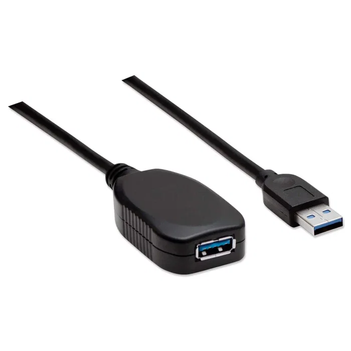 Manhattan Cable de Extensión Activo USB 3.2 Gen 1 (5 Gbps) USB A Macho a USB A Hembra, 5 Metros, Negro - 150712