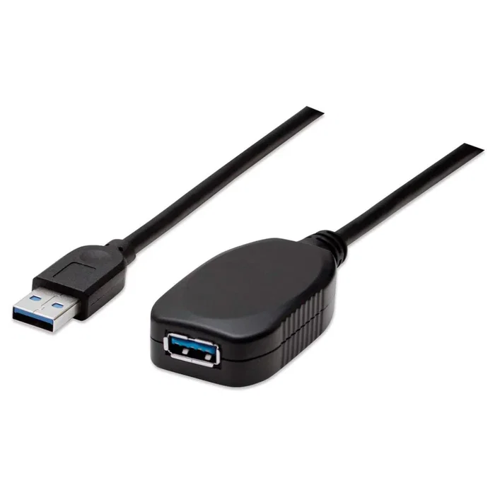 Manhattan Cable de Extensión Activo USB 3.2 Gen 1 (5 Gbps) USB A Macho a USB A Hembra, 5 Metros, Negro - 150712