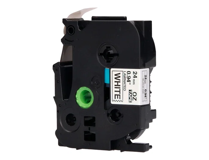 Q-connect Cinta TZE-251 Blanco-Negro 24mm 8m