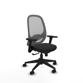 PIQUERAS Y CRESPO Silla de oficina Cilanco con mecanismo Sincro, Brazos 3D y Malla Gris