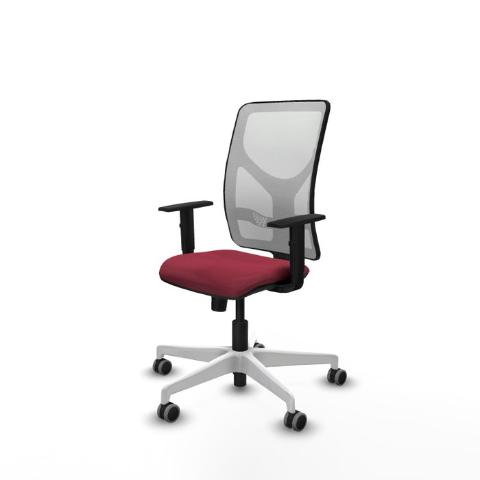 PIQUERAS Y CRESPO Silla de oficina Motilla con mecanismo Sincro Granate y Blanco PIQUERAS Y CRESPO Silla de oficina Motilla con mecanismo Sincro Granate y Blanco