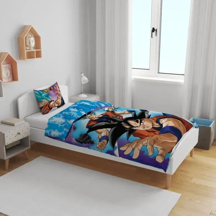 Dragon Ball Z Juego de Cama Son Goku vs Goku Rosé Microfibra 140 x 200 cm + 1 Funda Almohada 63 x 63 cm