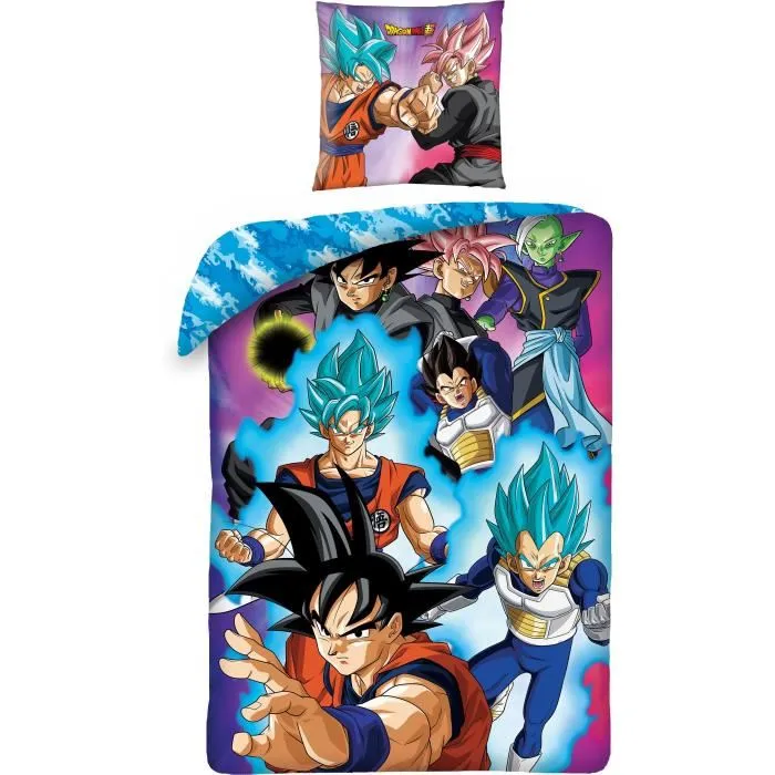 Dragon Ball Z Juego de Cama Son Goku vs Goku Rosé Microfibra 140 x 200 cm + 1 Funda Almohada 63 x 63 cm