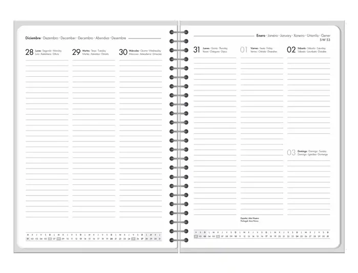 Liderpapel Agenda de Oficina 2027 Espiral Classic Semana Vista A4 Turquesa