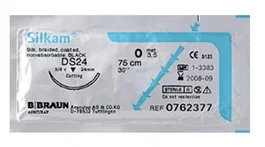 B. Braun Sutura Silkam Black 3-0 HS26 75 cm 12 Unidades