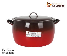 La Estrella Olla Abombada con Tapa 30 cm - 15 L Fuego (2 Unidades)