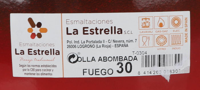 La Estrella Olla Abombada con Tapa 30 cm - 15 L Fuego (2 Unidades)