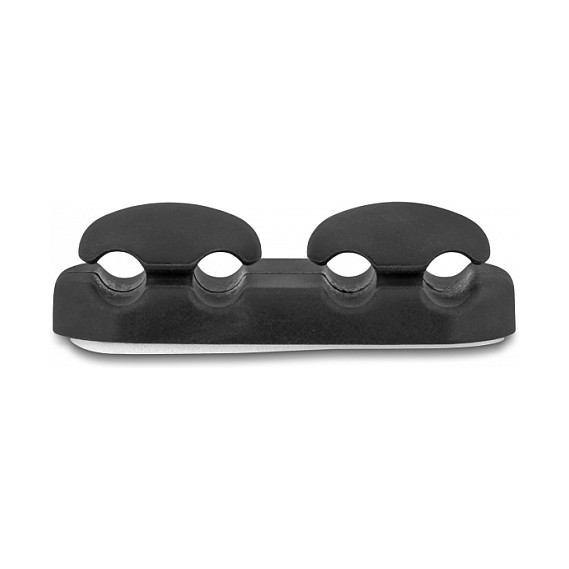 DeLOCK 18445 Organizador de cables con 4 pasacables autoadhesivo, Negro (Set de 2)