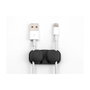 DeLOCK 18445 Organizador de cables con 4 pasacables autoadhesivo, Negro (Set de 2)