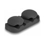 DeLOCK 18445 Organizador de cables con 4 pasacables autoadhesivo, Negro (Set de 2)