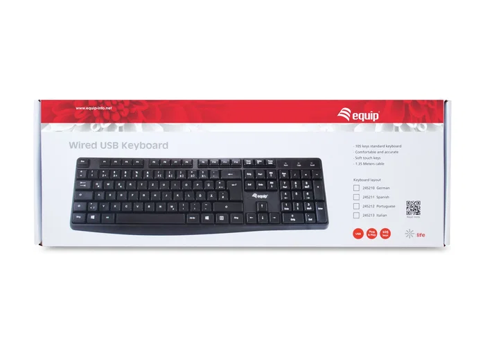 Equip Teclado Equip Life 105 Teclas USB QWERTY Español Negro 245211
