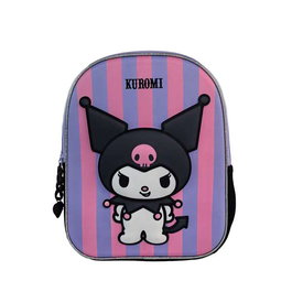 Toybags Mochila Preescolar 3D Kuromi con Bolsillo Lateral, Interior Forrado y Personalizado (10 x 21 x 8 cm)