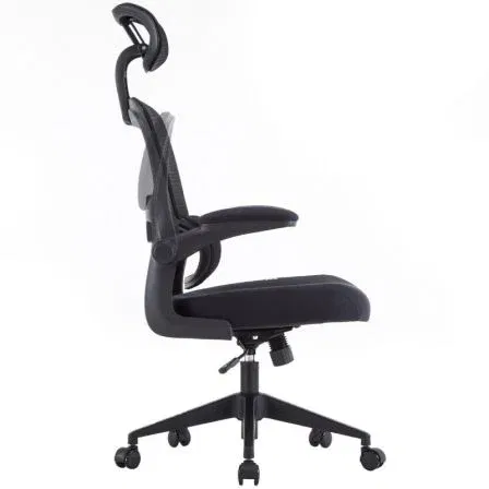 Woxter Silla Gaming Ergo Negra Ergonómica Altura Ajustable Soporte Cervical Reposabrazos Abatibles Malla Transpirable Ruedas Antiarañazos