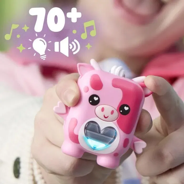 Hasbro Nano-mals Mootilda la Vaca Rosa Compañero Electrónico Más de 70 Reacciones para Niños Edades 5+