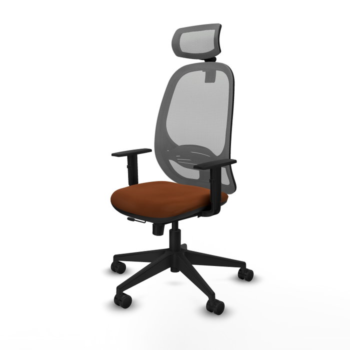 PIQUERAS Y CRESPO Silla de oficina Cilanco con mecanismo Sincro/Traslack Marrón y Gris PIQUERAS Y CRESPO Silla de oficina Cilanco con mecanismo Sincro/Traslack Marrón y Gris
