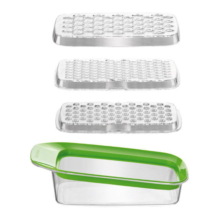Tescoma Vitamino Rallador multifunción de plástico con 3 cuchillas, apto para lavavajillas y frutas frescas