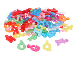 Innspiro Bote de Colgantes de Letras Plásticas Multicolor Opaco Nacarado