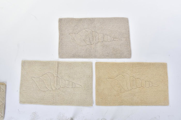DKD Home Decor Alfombra 6 Unidades Marron Beige 50 x 80 cm Baño Caracola Algodon DKD Home Decor Alfombra 6 Unidades Marron Beige 50 x 80 cm Baño Caracola Algodon