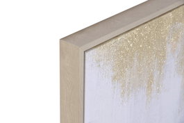 DKD Home Decor Cuadro Lienzo Pintado a Mano Gris y Dorado