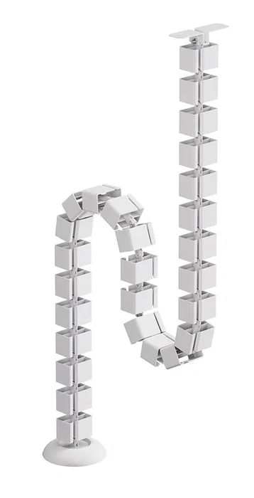 Neomounts ADS06-130WH Organizador Vertebral de Cables, Guía para Escritorio, Color Blanco, Montaje con Tornillos, 27 Segmentos Flexibles, 1 Pieza