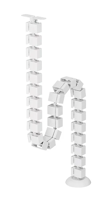 Neomounts ADS06-130WH Organizador Vertebral de Cables, Guía para Escritorio, Color Blanco, Montaje con Tornillos, 27 Segmentos Flexibles, 1 Pieza