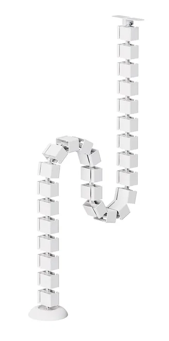 Neomounts ADS06-130WH Organizador Vertebral de Cables, Guía para Escritorio, Color Blanco, Montaje con Tornillos, 27 Segmentos Flexibles, 1 Pieza