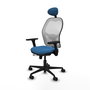 PIQUERAS Y CRESPO Silla de oficina Jorquera con mecanismo Sincro/Traslack, Azul claro y Blanco