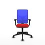 PIQUERAS Y CRESPO Silla de oficina Motilla con mecanismo Sincro, Rojo y Azul